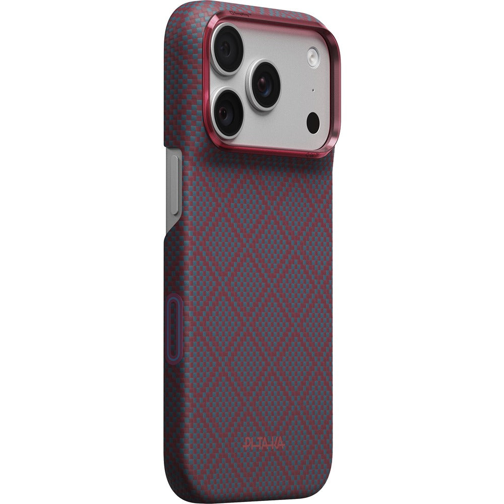 Pitaka iPhone 17 Pro/iPhone 18 Pro Skal Edge MagSafe Argyle Blue's Red