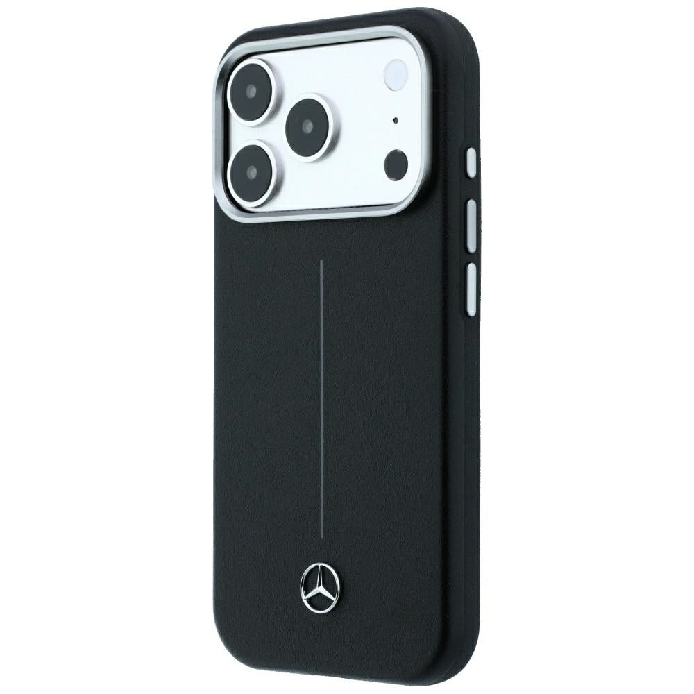 Mercedes Benz iPhone 17 Pro Max/iPhone 18 Pro Max Skal Leather Iconic Line Svart