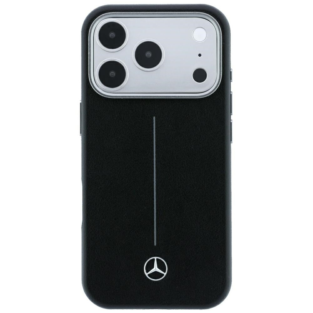 Mercedes Benz iPhone 17 Pro Max/iPhone 18 Pro Max Skal Leather Iconic Line Svart