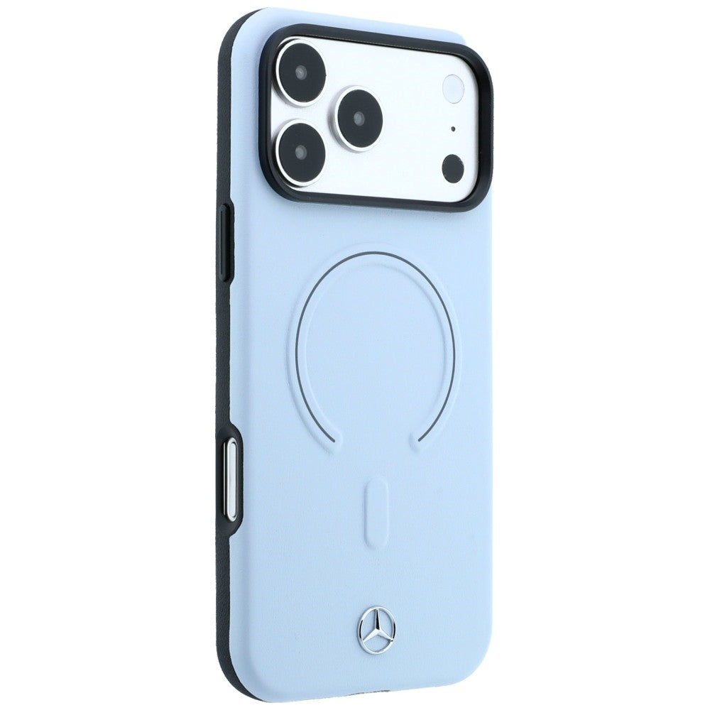 Mercedes Benz iPhone 17 Pro Max/iPhone 18 Pro Max Skal Leather 3D MagSafe Blå