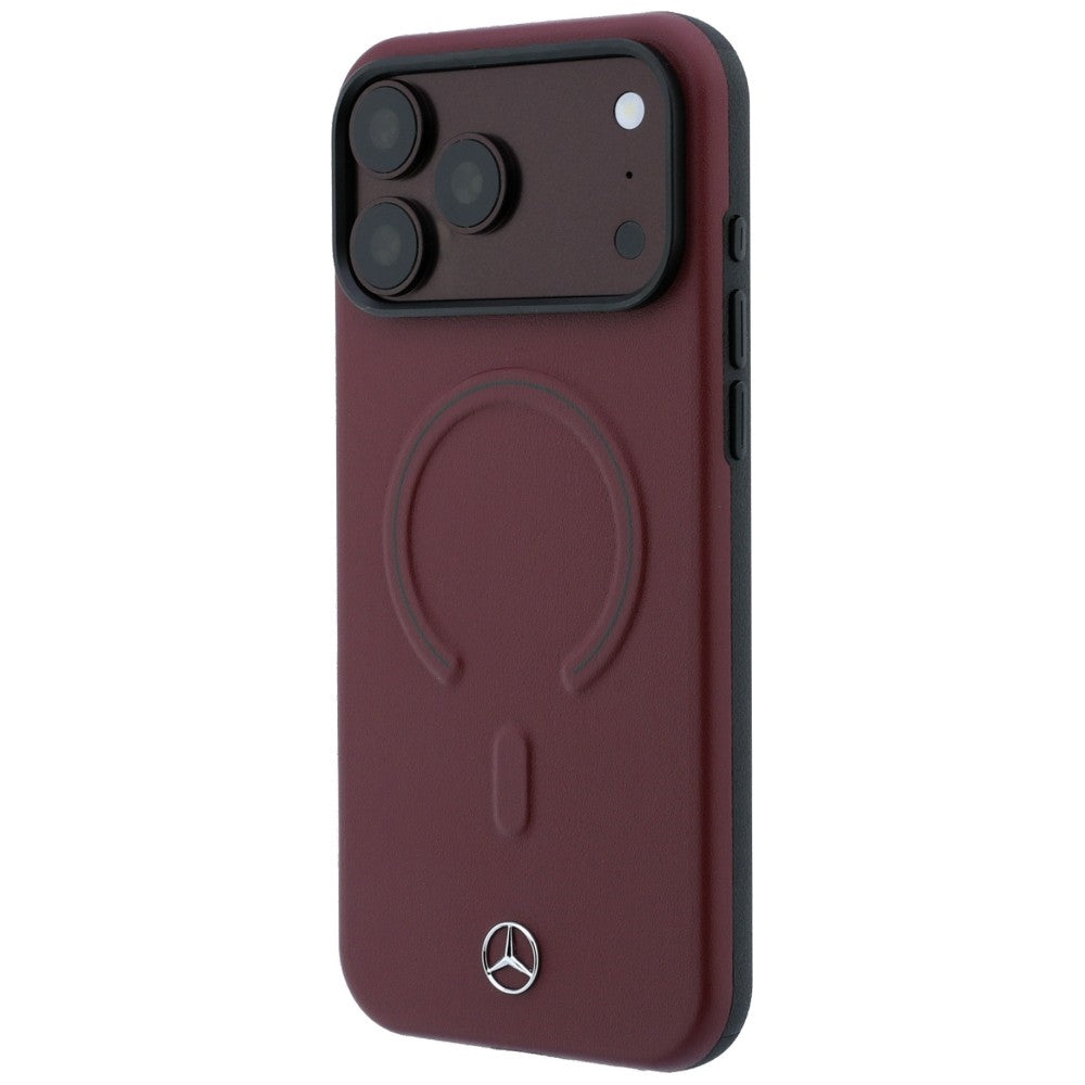 Mercedes Benz iPhone 17 Pro Max/iPhone 18 Pro Max Skal Leather 3D MagSafe Burgundy