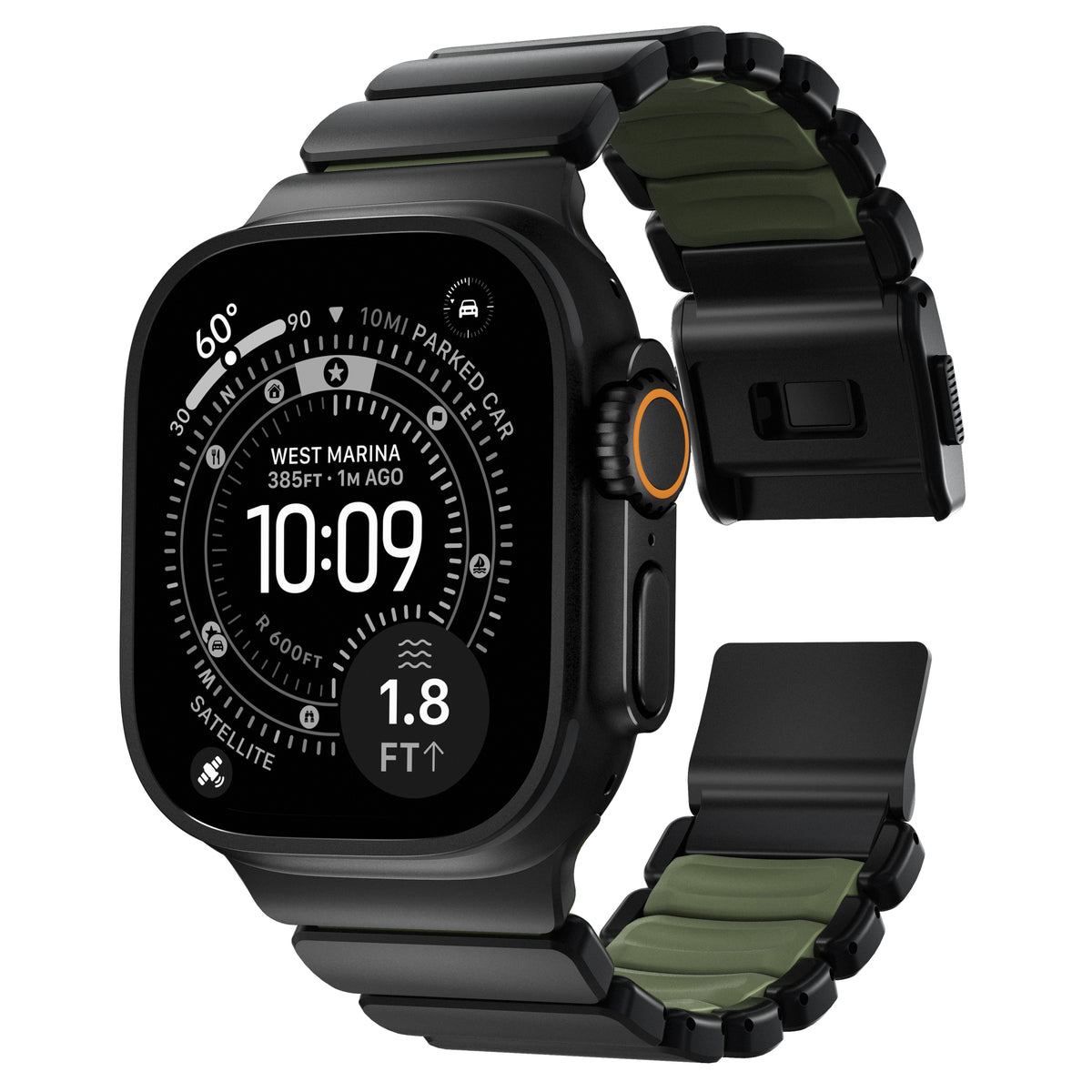 Nomad Apple Watch 45/46mm/Ultra 49mm Armband Stratos Band Svart Forest