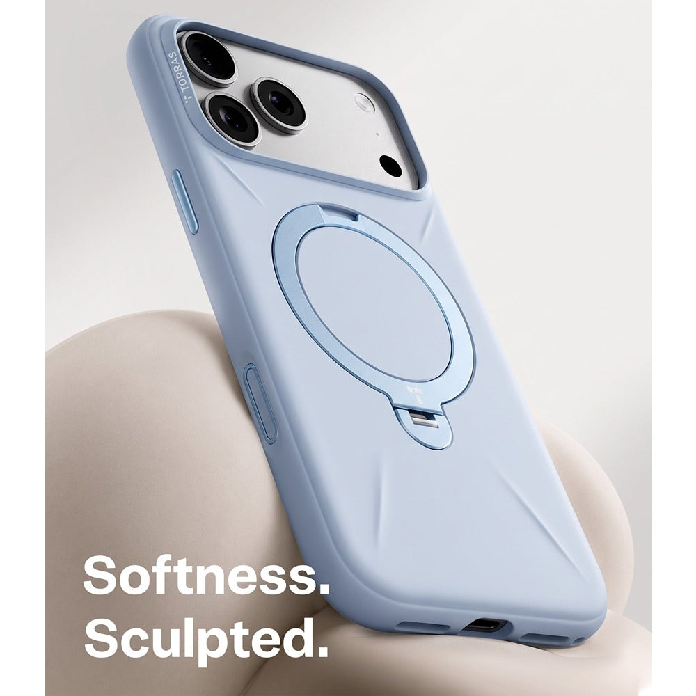 Torras iPhone 18 Pro Skal Ostand Q3 Silicone Blå