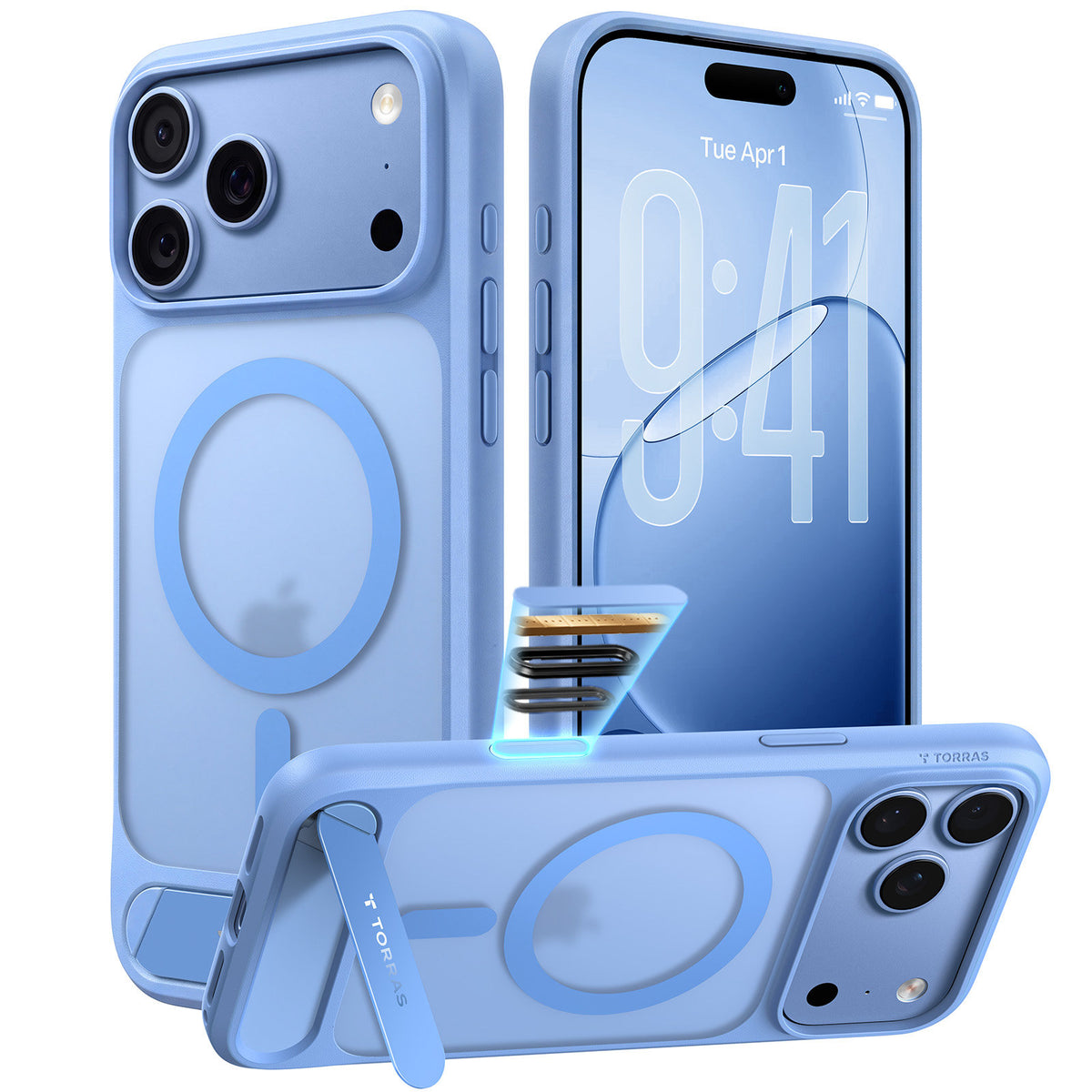 Torras iPhone 18 Pro Skal Ostand L1 Blå