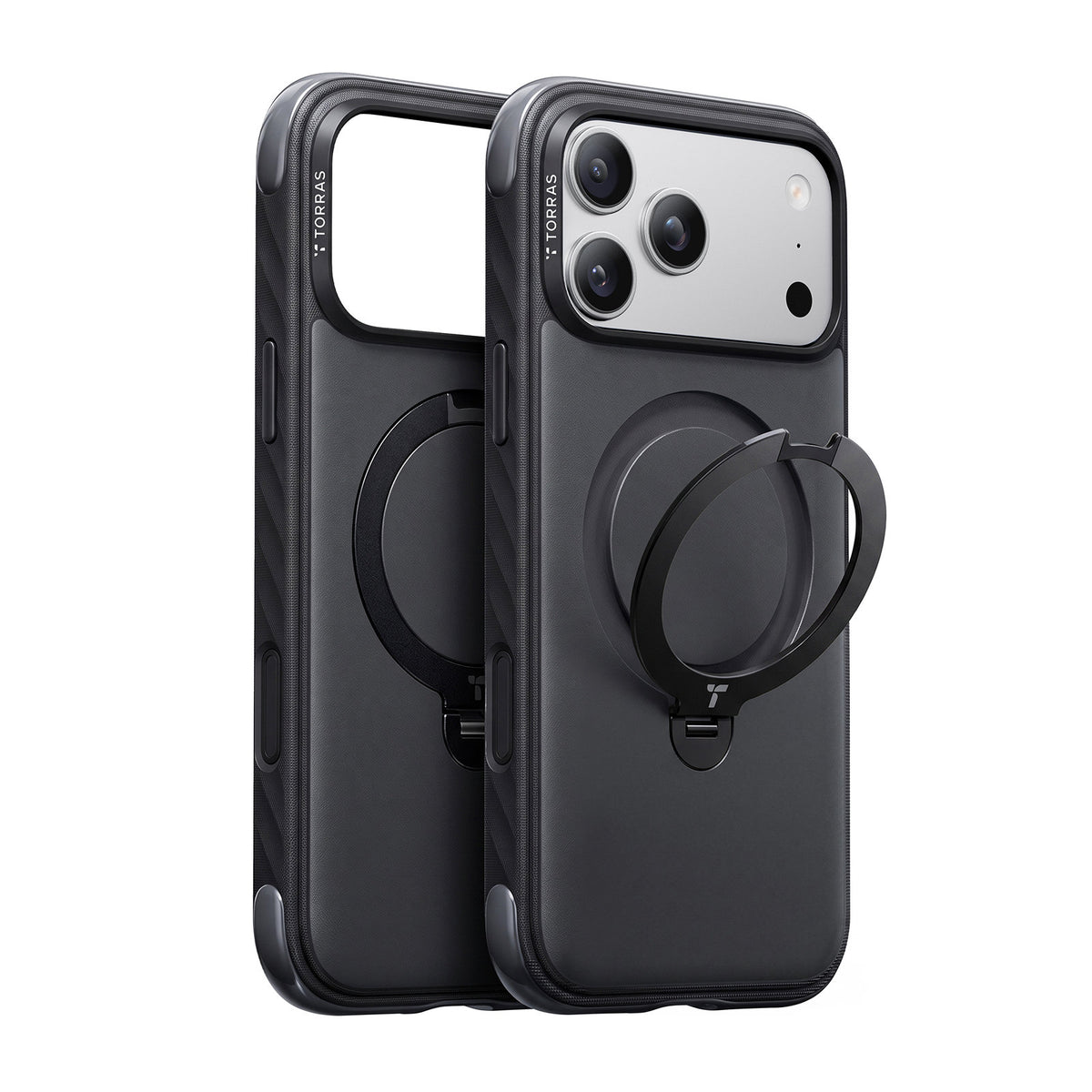Torras iPhone 18 Pro Max Skal Ostand Q3 Rugged Jet Black