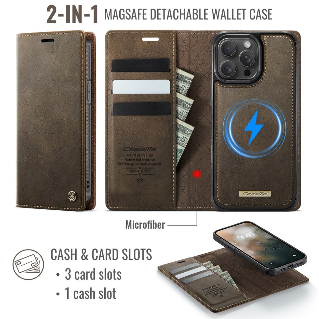 CaseMe iPhone 14 Pro Max Fodral C49 Series Brun