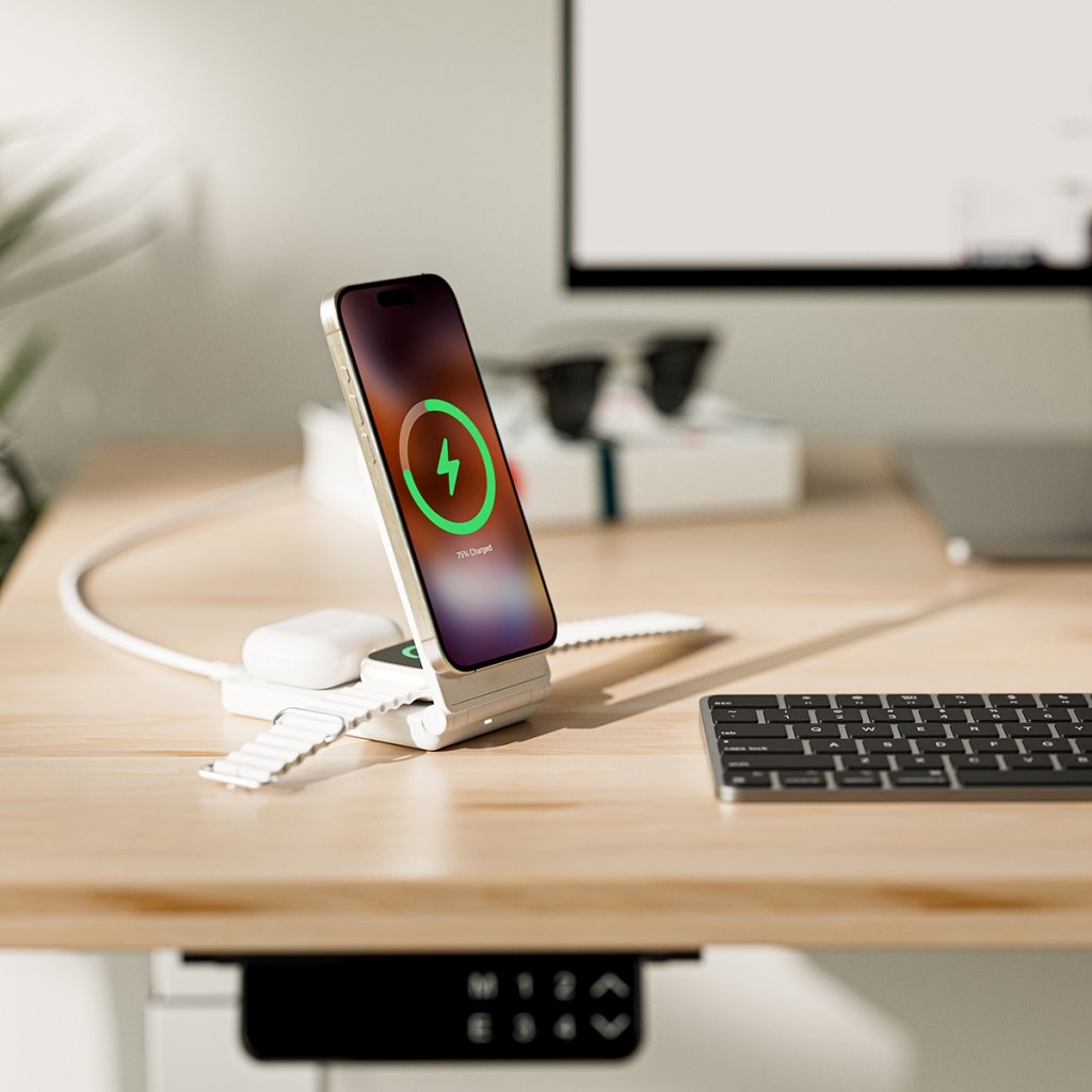 Alogic Trådlös Laddare Yoga 3-in-1 Vit