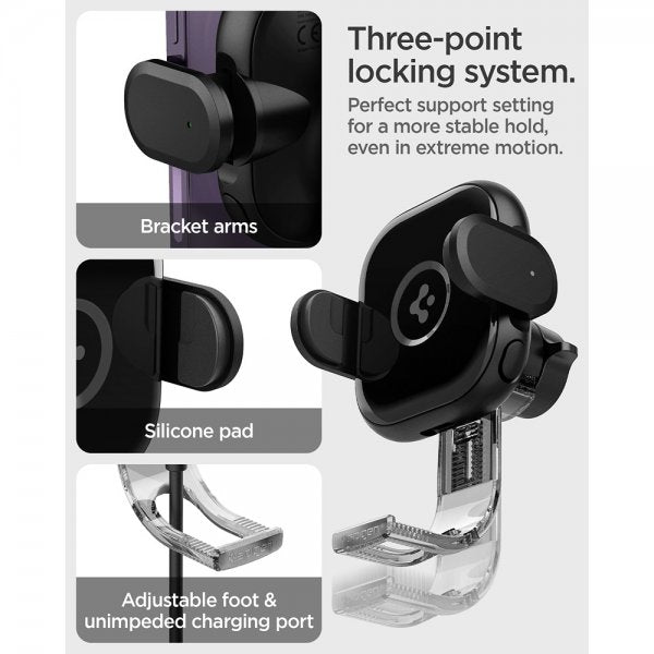 Spigen Bilhållare OneTap Pro Air Vent Mount Charger 15W Svart