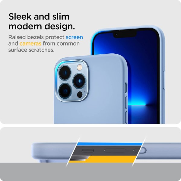 Spigen iPhone 13 Pro Max Skal Silicone Fit Sierra Blue