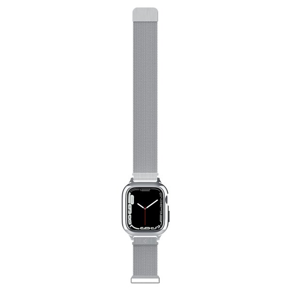 Spigen Apple Watch 45mm Skal med Armband Metal Fit Pro Silver