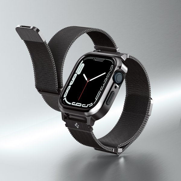 Spigen Apple Watch 45mm Skal med Armband Metal Fit Pro Graphite