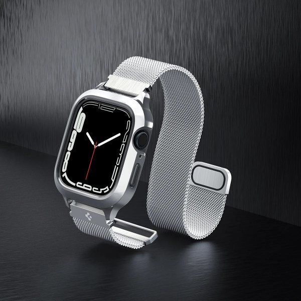 Spigen Apple Watch 40mm Skal med Armband Metal Fit Pro Silver