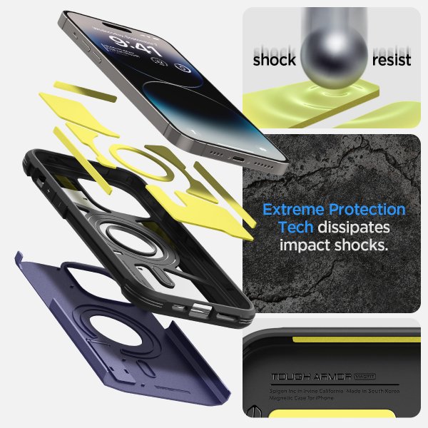 Spigen iPhone 14 Pro Max Skal Tough Armor MagFit Deep Purple