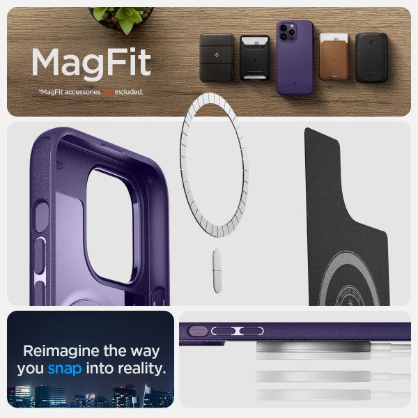 Spigen iPhone 14 Pro Max Skal Mag Armor MagFit Deep Purple