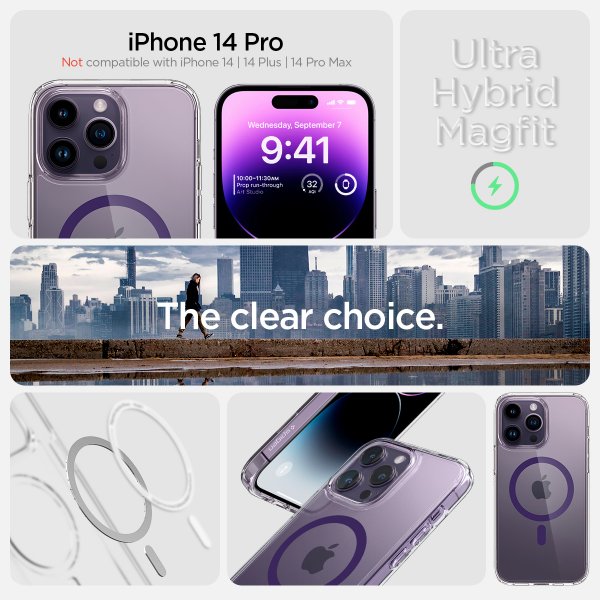Spigen iPhone 14 Pro Skal Ultra Hybrid MagFit Deep Purple