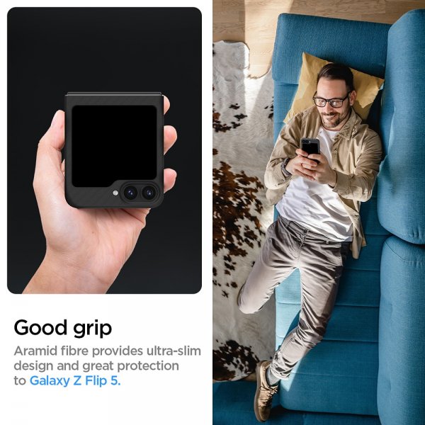 Spigen Samsung Galaxy Z Flip 6/Flip 7 FE Skal Air Skin Aramid Svart
