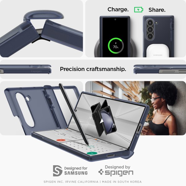 Spigen Samsung Galaxy Z Fold 6 Skal Ultra Hybrid Pro Frost Navy Blue