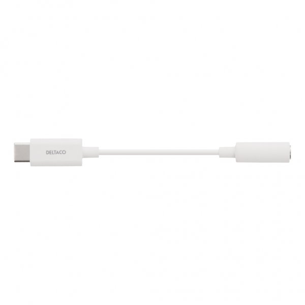 Deltaco Adapter USB-C till 3.5mm Vit