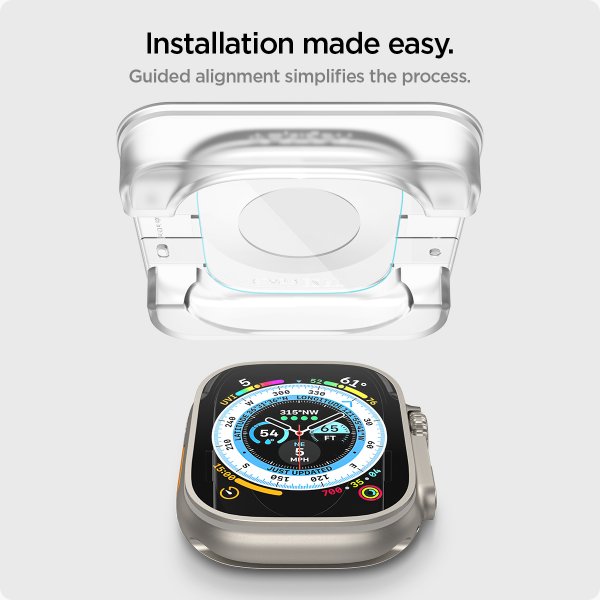Spigen Apple Watch Ultra Skärmskydd GLAS.tR EZ Fit 2-pack
