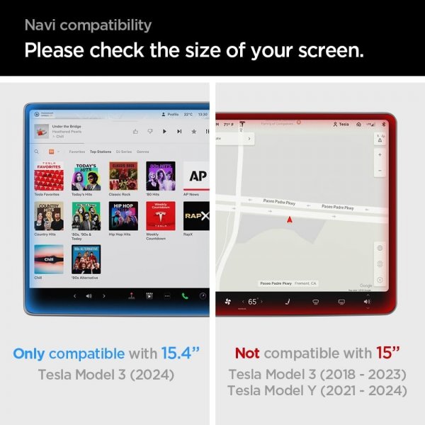 Spigen Skärmskydd GLAS.tR EZ FIT Anti-Glare Tesla Model 3 (2024)