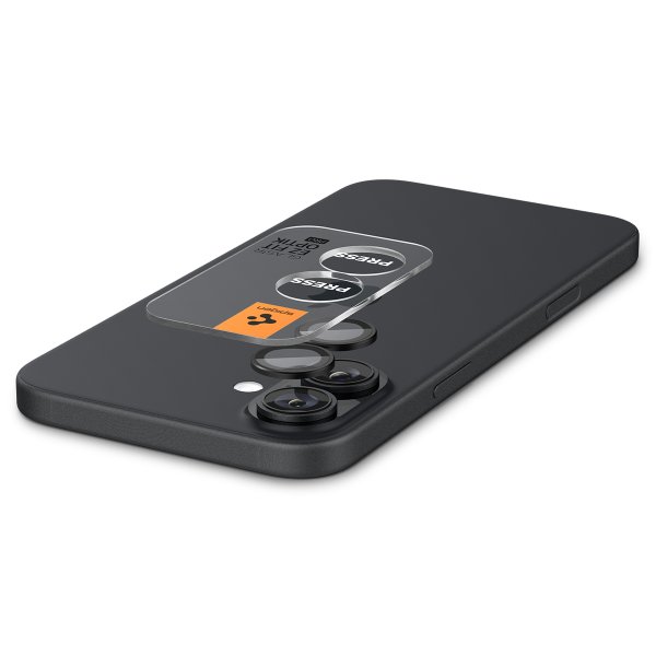 Spigen iPhone 16/iPhone 16 Plus Kameraskydd GLAS.tR EZ Fit Optik Pro 2-pack Svart