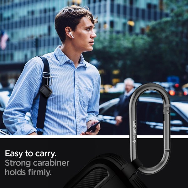 Spigen AirPods 1/2 Skal Rugged Armor Svart