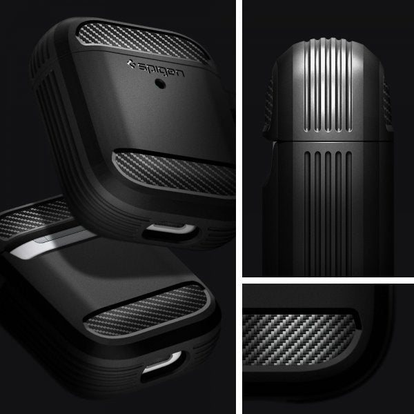 Spigen AirPods 1/2 Skal Rugged Armor Svart