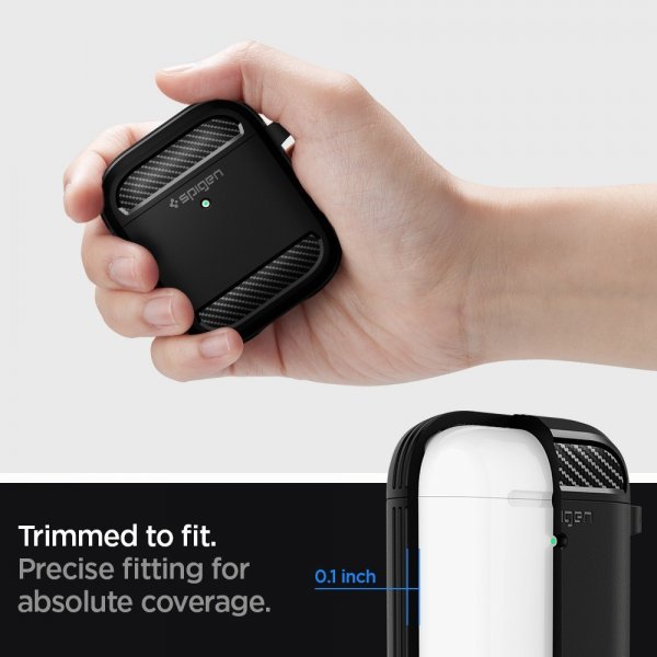 Spigen AirPods 1/2 Skal Rugged Armor Svart