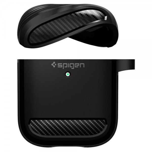 Spigen AirPods 1/2 Skal Rugged Armor Svart