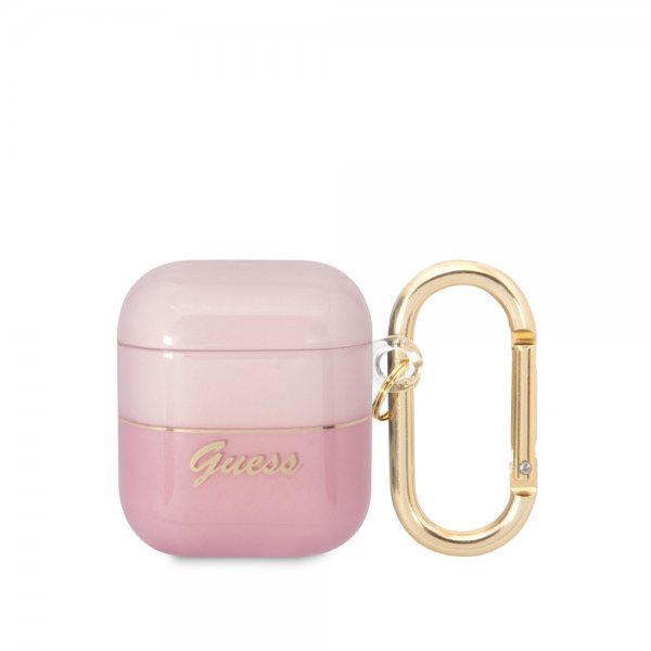 Guess AirPods 1/2 Skal Translucent Rosa