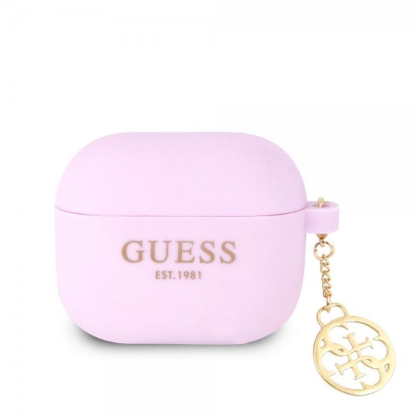 Guess AirPods 3 Skal Classic Logo 4G Charm Lila