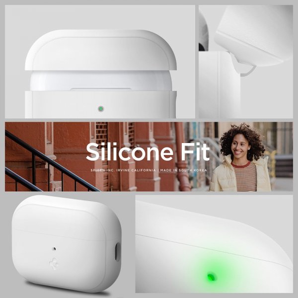 Spigen AirPods Pro 2 Skal Silicone Fit + Strap Vit