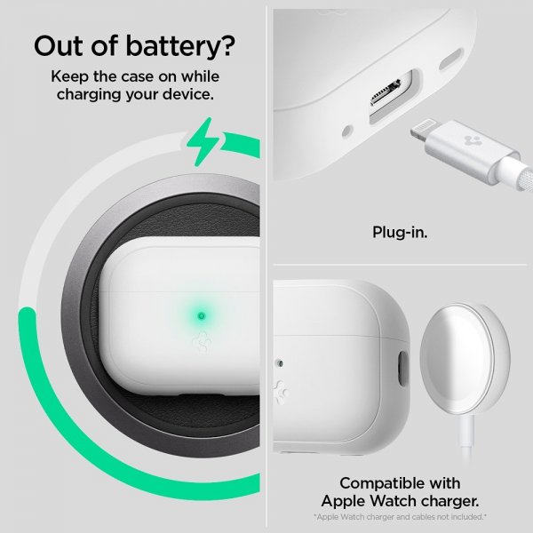 Spigen AirPods Pro 2 Skal Silicone Fit + Strap Vit