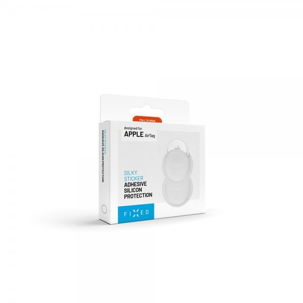 Fixed AirTag Hållare Silky Sticker 2-pack Vit