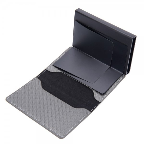 AirTag Plånbok Kolfibertextur Silver