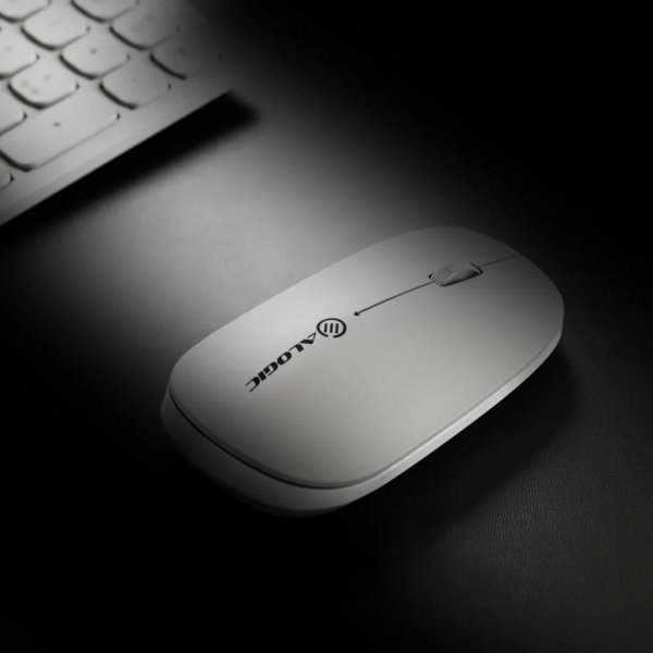 ALOGIC Trådlös Mus Echelon Bluetooth USB-C laddningsbar 4 knappar Vit
