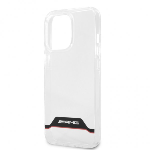 AMG iPhone 13 Pro Skal Electroplated Horizontal Stripes Röd Transparent