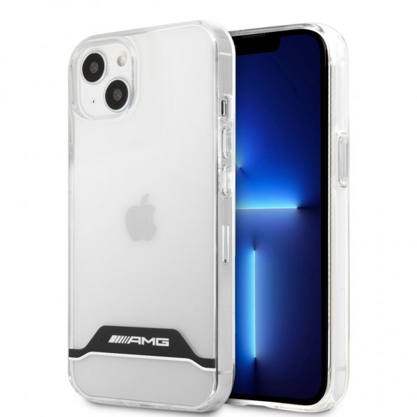 AMG iPhone 13 Skal Electroplated Horizontal Stripes Vit Transparent