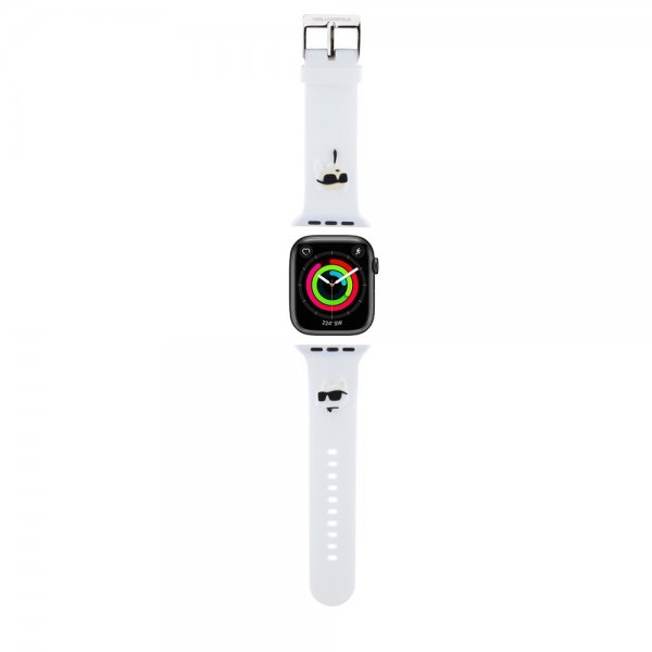 Karl Lagerfeld Apple Watch 38/40/41/42mm Armband Rubber NFT Karl & Choupette Vit