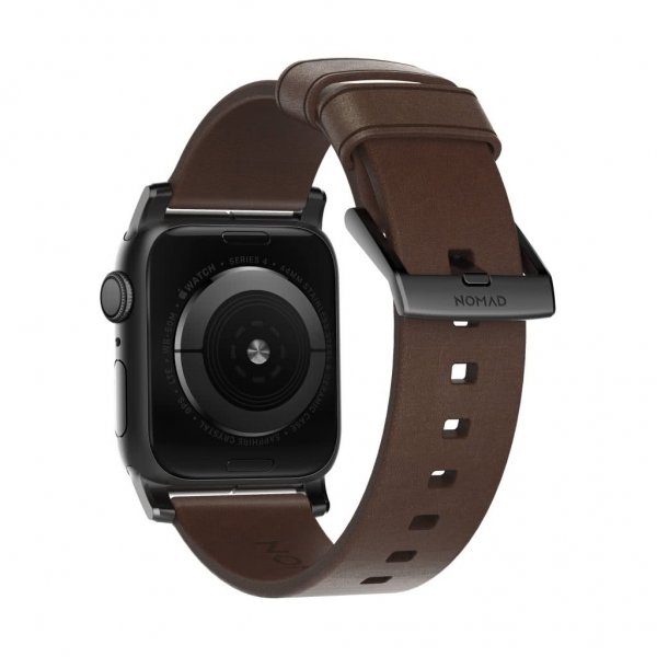 Nomad Apple Watch 38/40/41/42mm Armband Modern Band Black Hardware Rustic Brown