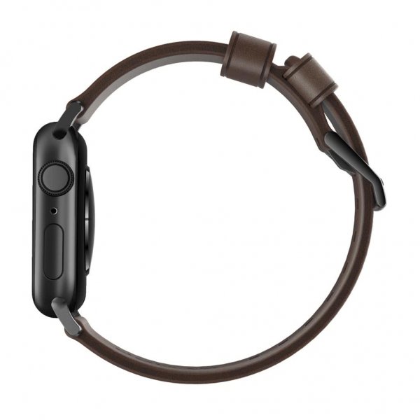 Nomad Apple Watch 38/40/41/42mm Armband Modern Band Black Hardware Rustic Brown