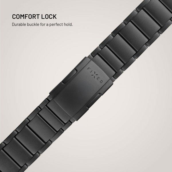 Fixed Apple Watch 42/44/45/46mm Armband Titanium Strap Svart