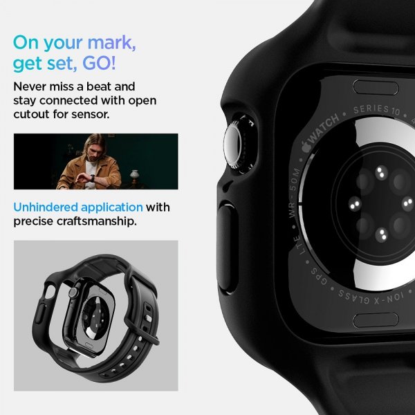 Spigen Apple Watch 42mm (Series 10/11) Armband och Skal Vault Pro Matte Black