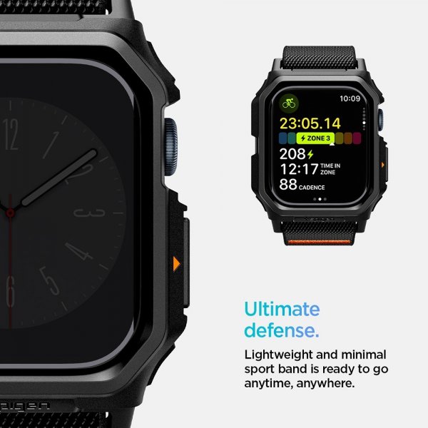 Spigen Apple Watch 42mm (Series 10/11) Armband och Skal Lite Fit Pro Matte Black