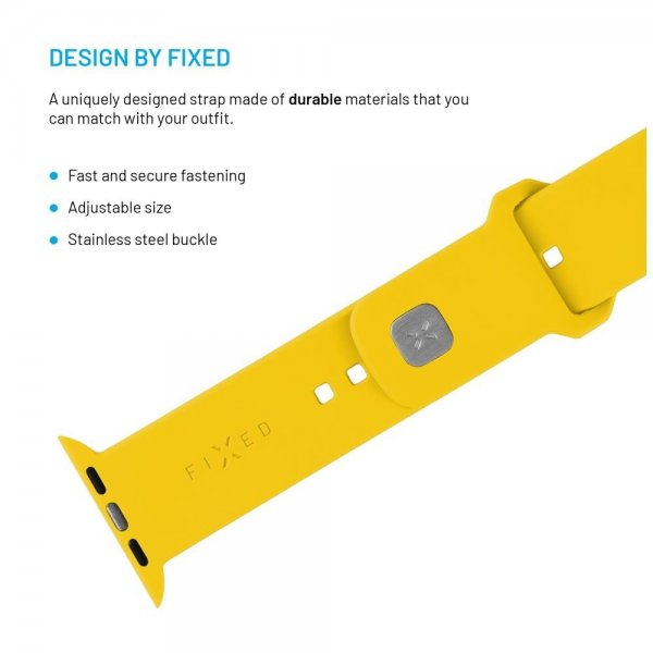 Fixed Apple Watch 44/45/46mm Armband Silicone Sporty Strap Gul