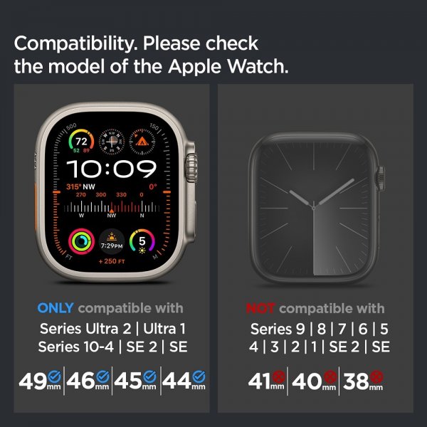 Spigen Apple Watch 44/45/46mm/Ultra 49mm Armband Classic Fit Svart
