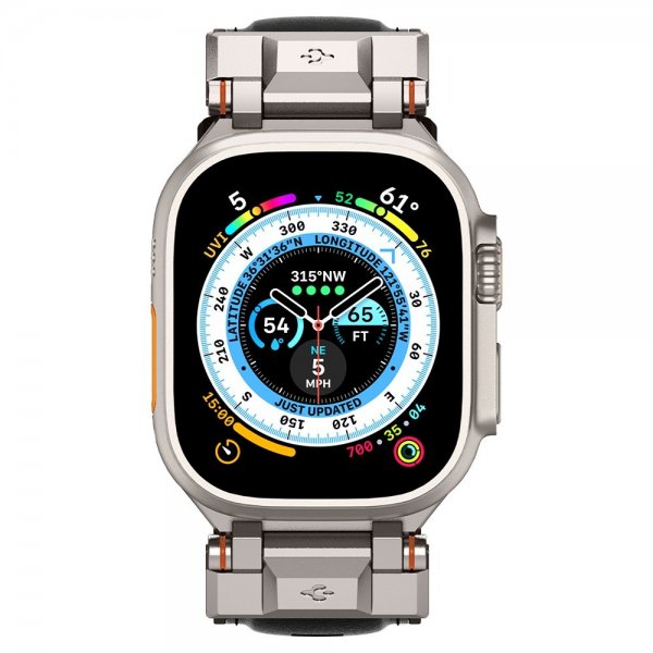Spigen Apple Watch 44/45/46mm/Ultra 49mm Armband DuraPro Armor PU Svart