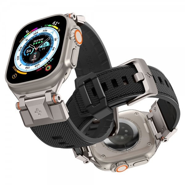 Spigen Apple Watch 44/45/46/49mm Armband DuraPro Armor Svart