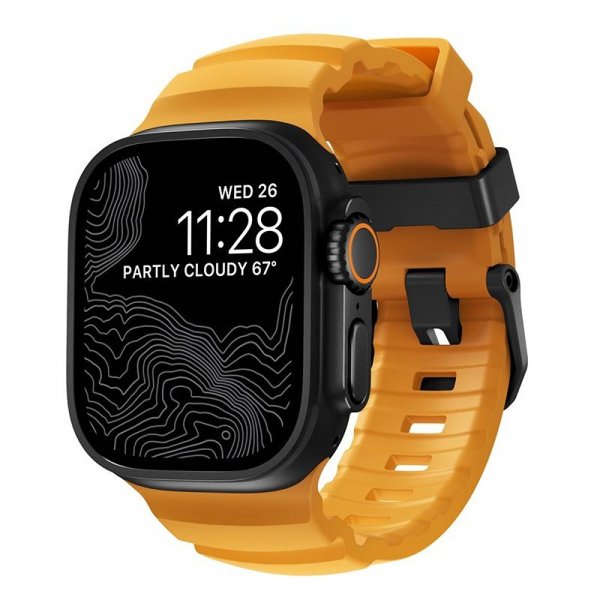 Nomad Apple Watch 44/45/46mm/Ultra 49mm Armband Rocky Point Svart Sol
