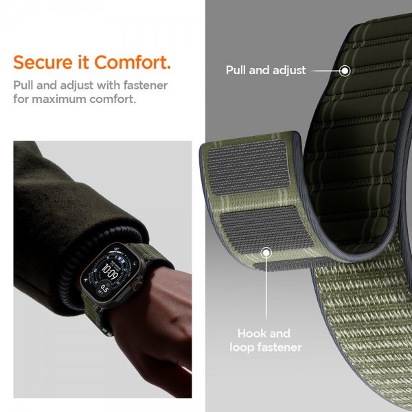 Spigen Apple Watch 44/45/46mm/Ultra 49mm Armband WBF0 Grön